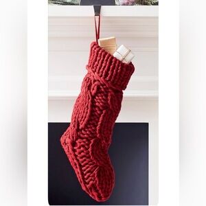 Pottery Barn Lot of 2 Red Colossal Knit Stocking
